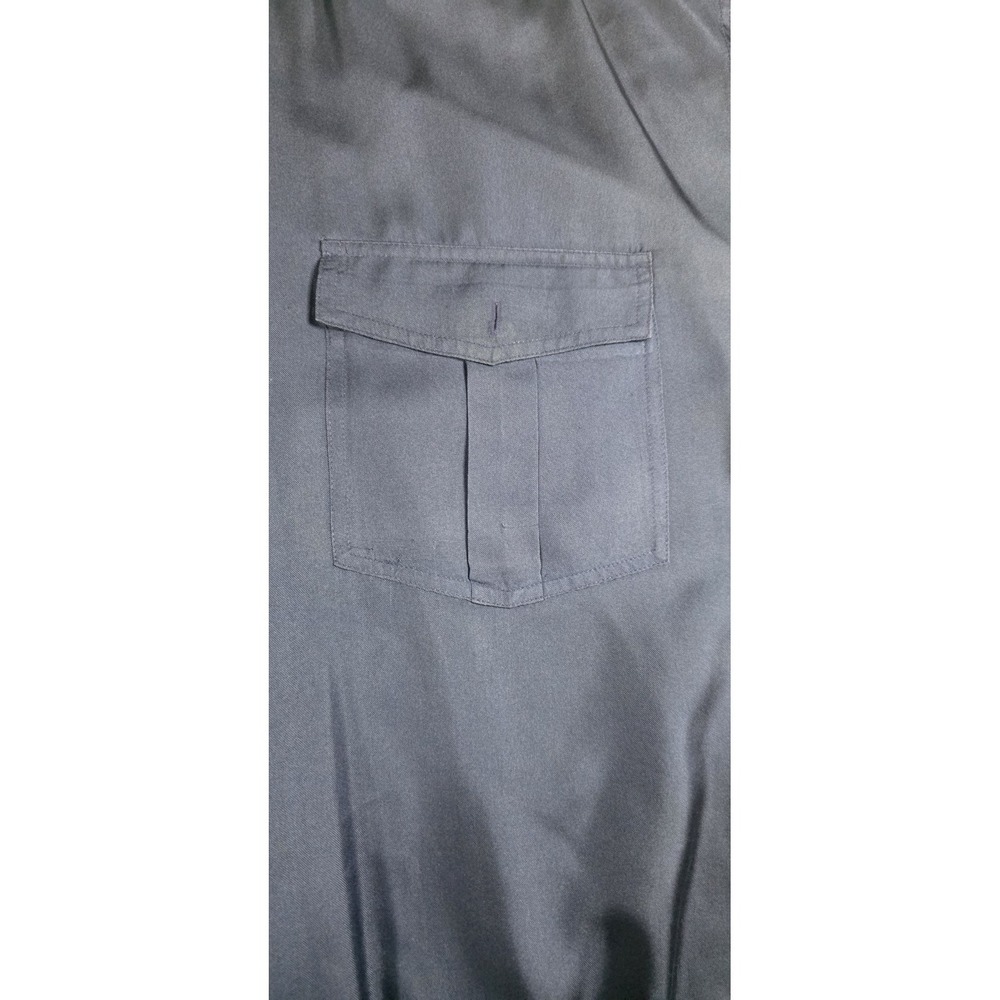 Angelo Litrico Vintage Blue Polo Shirt XL Banded Bottom Silk Feel Retro Bomber - Picture 4 of 10
